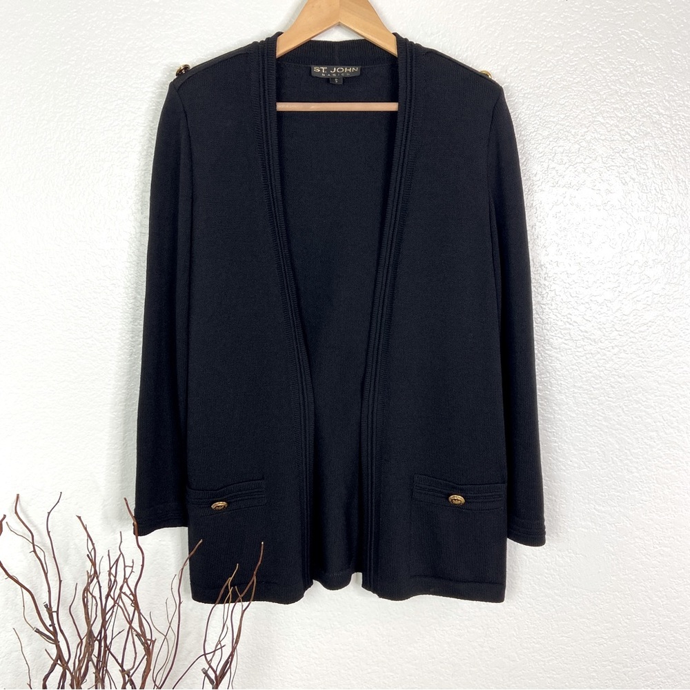 ST. JOHN Basics Santana Open Front Jacket